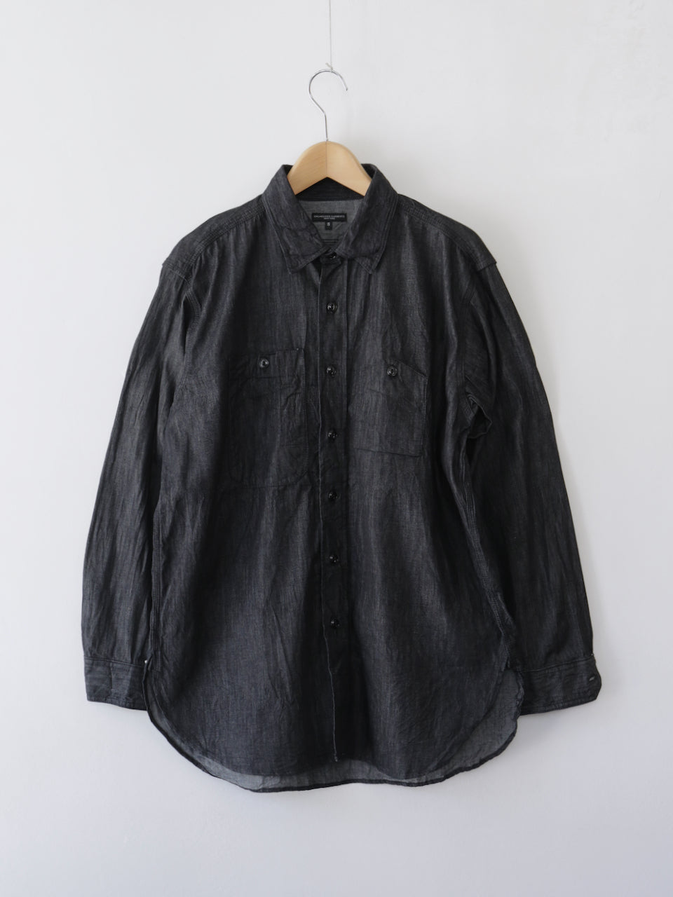 Engineered Garments Neck Tie in Black Cotton Denim Shirting main image 1