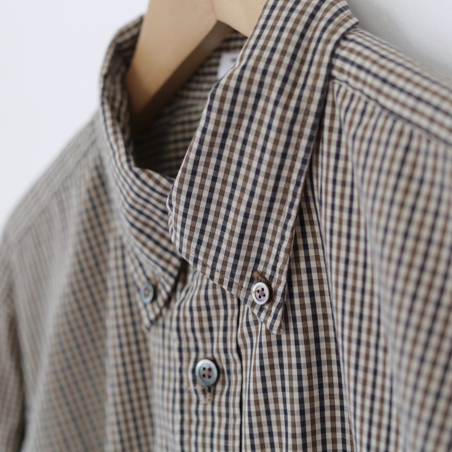 19 Century BD Shirt - Cotton Small Check｜Brown/Black