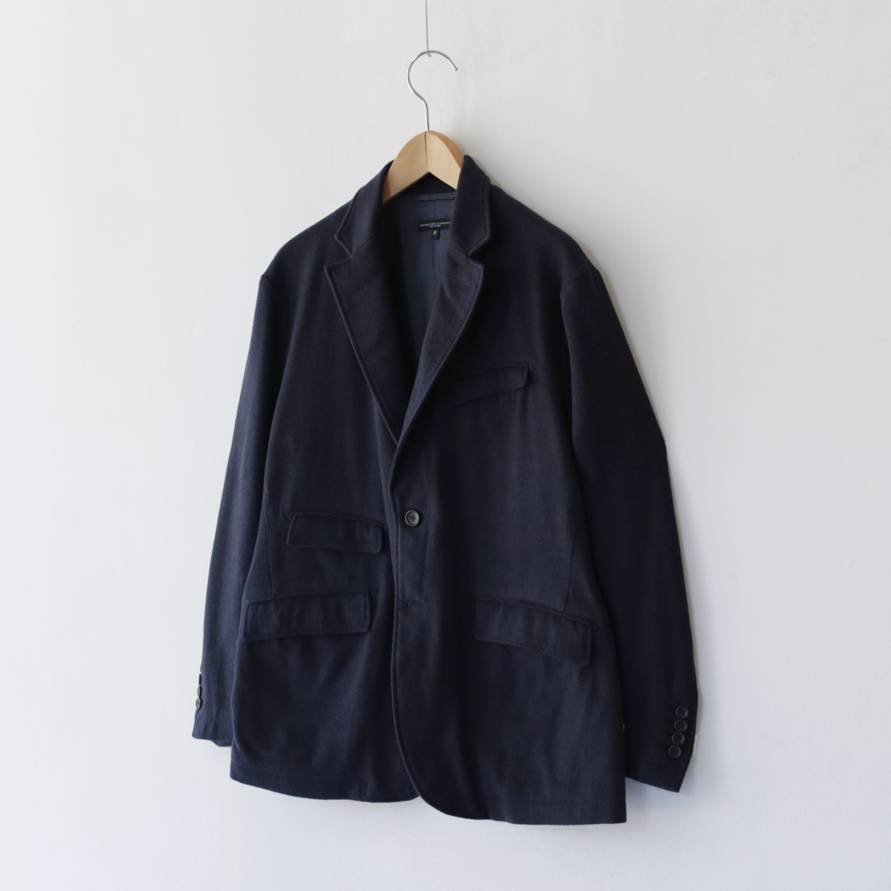 Andover Jacket - Solid Polywool Flannel｜Navy – everly