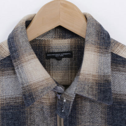 Binocular Shirt - Cotton Heavy Shadow Plaid Flannel｜Khaki