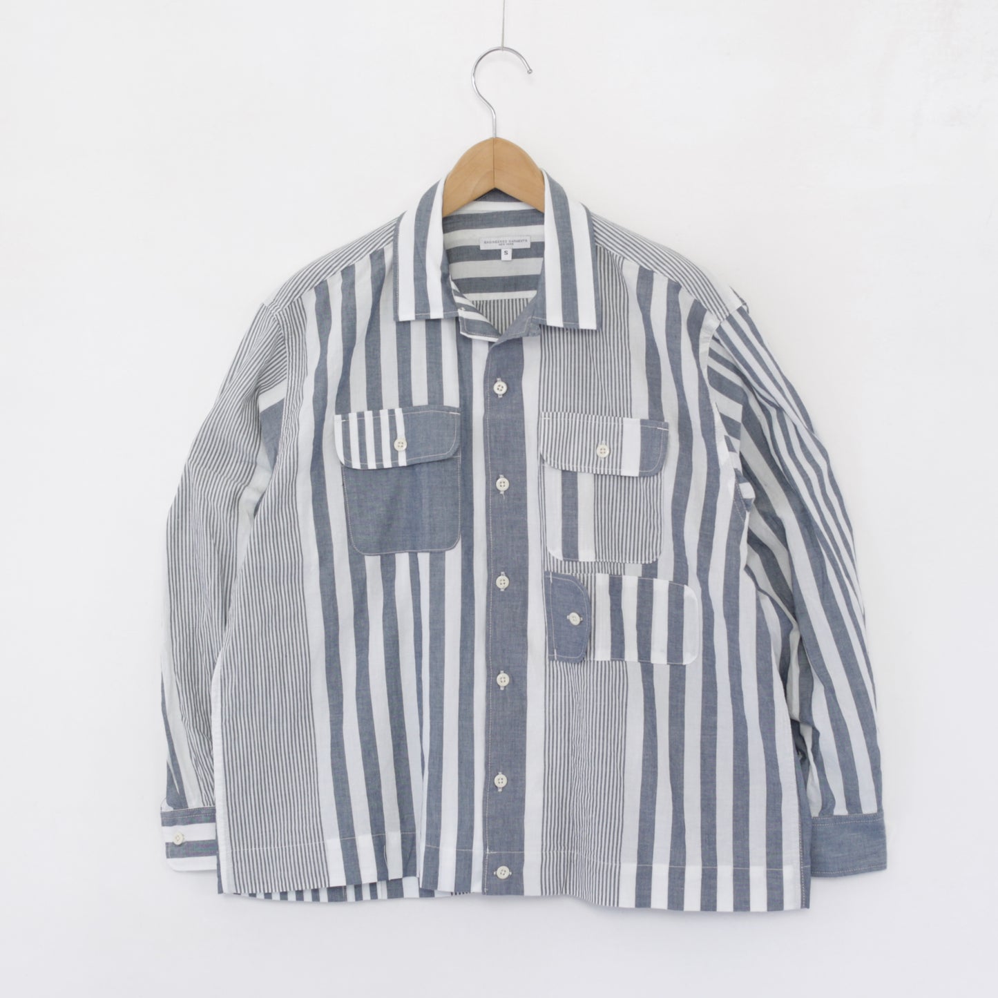 Bowling Shirt - Stripe Cotton Chambray｜Blue/White
