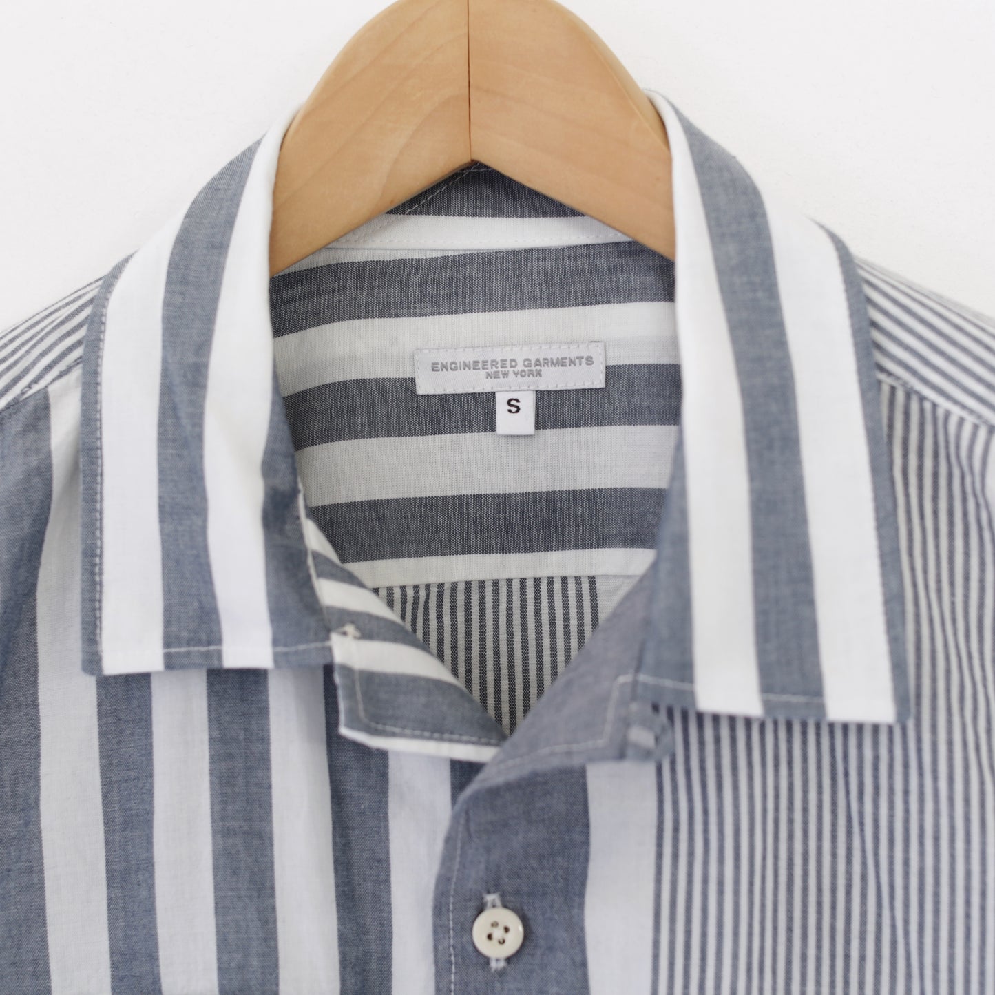 Bowling Shirt - Stripe Cotton Chambray｜Blue/White