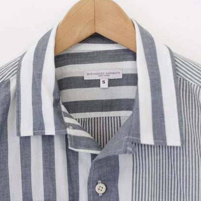 Bowling Shirt - Stripe Cotton Chambray｜Blue/White