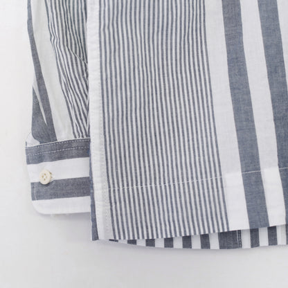 Bowling Shirt - Stripe Cotton Chambray｜Blue/White