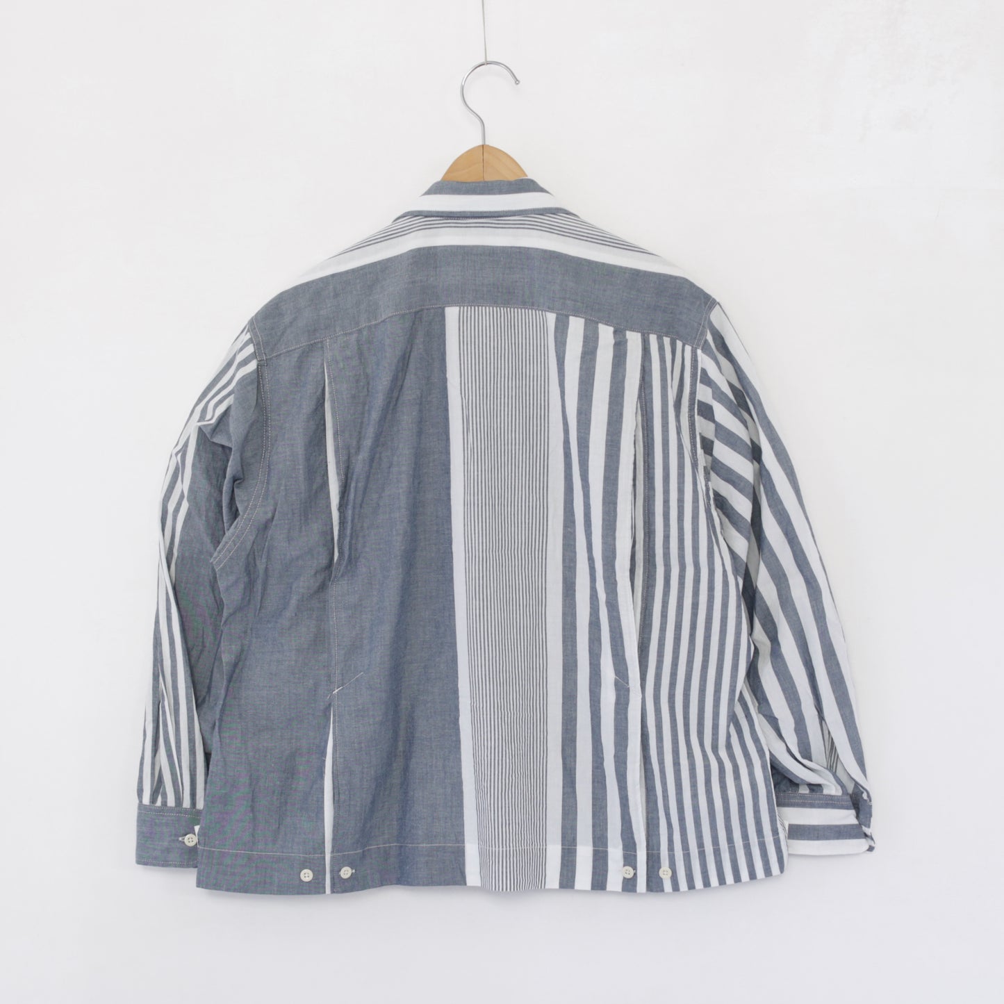 Bowling Shirt - Stripe Cotton Chambray｜Blue/White
