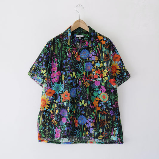 Camp Shirt - Cotton Floral Lawn｜Black
