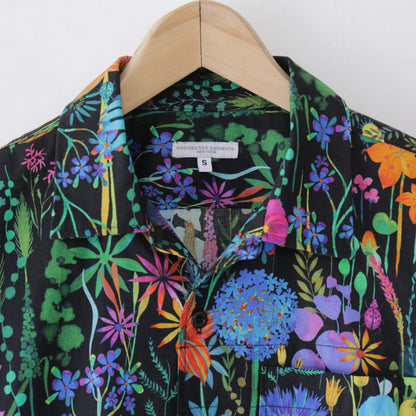 Camp Shirt - Cotton Floral Lawn｜Black