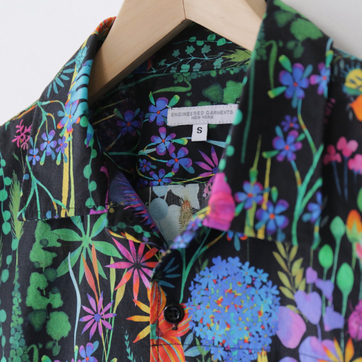 Camp Shirt - Cotton Floral Lawn｜Black