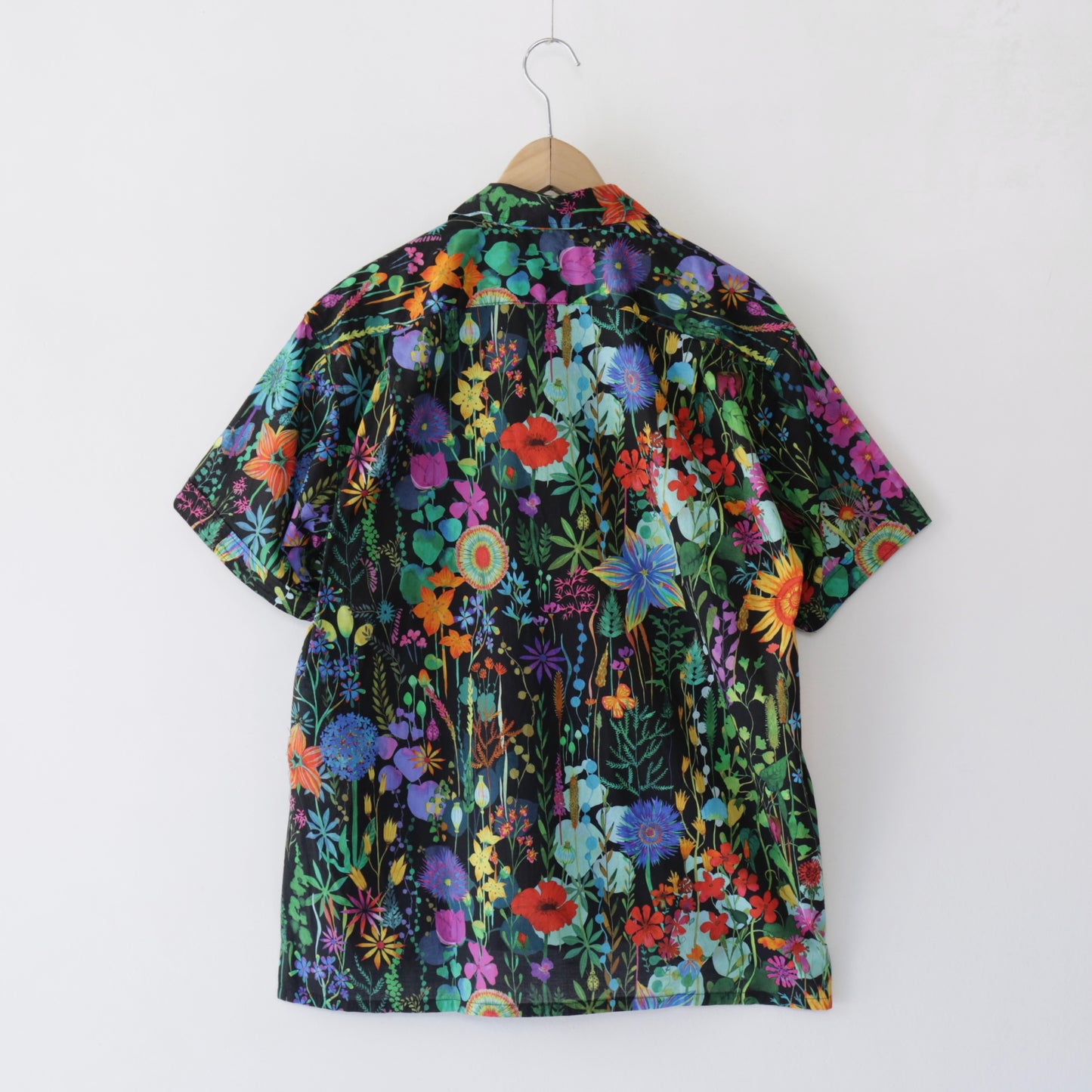 Camp Shirt - Cotton Floral Lawn｜Black