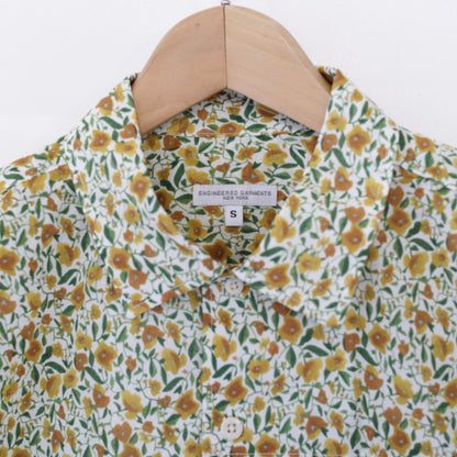 Camp Shirt - Small flower Cotton Lawn｜Yellow