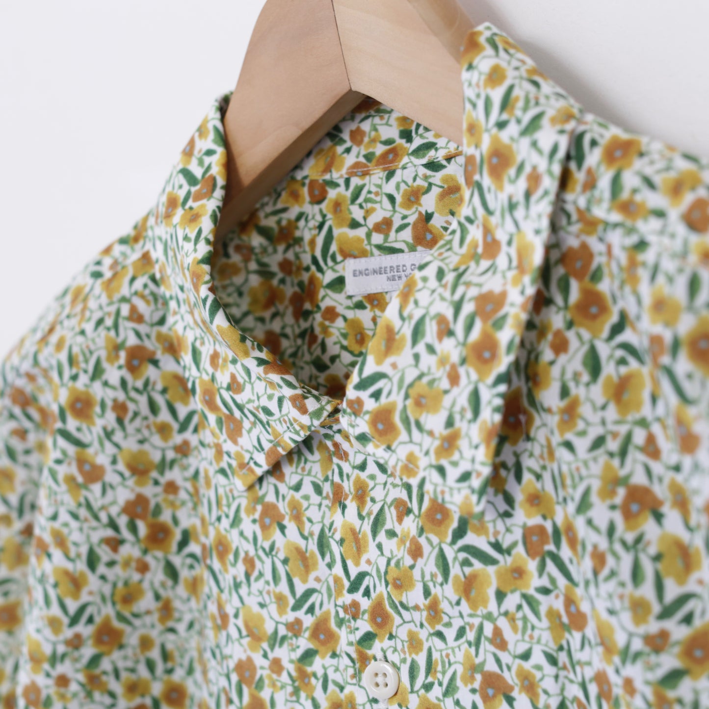 Camp Shirt - Small flower Cotton Lawn｜Yellow