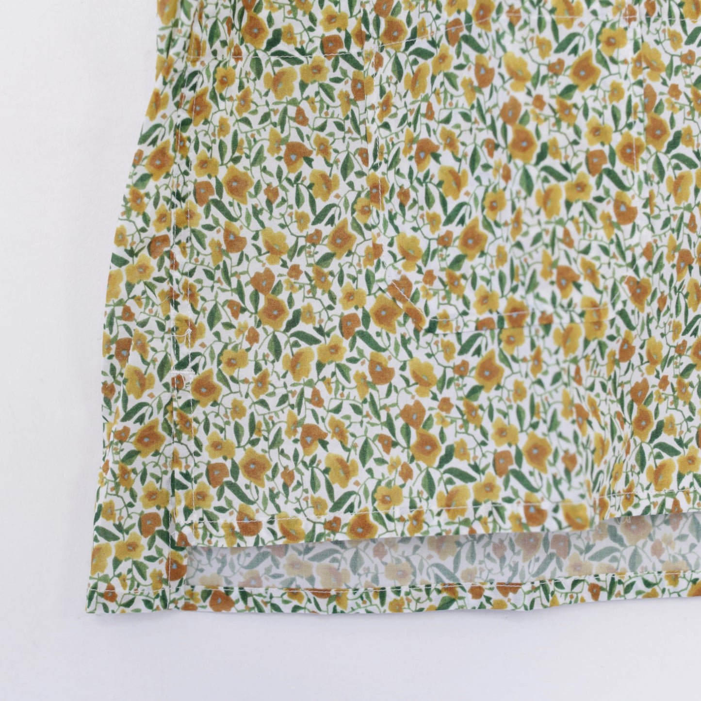 Camp Shirt - Small flower Cotton Lawn｜Yellow