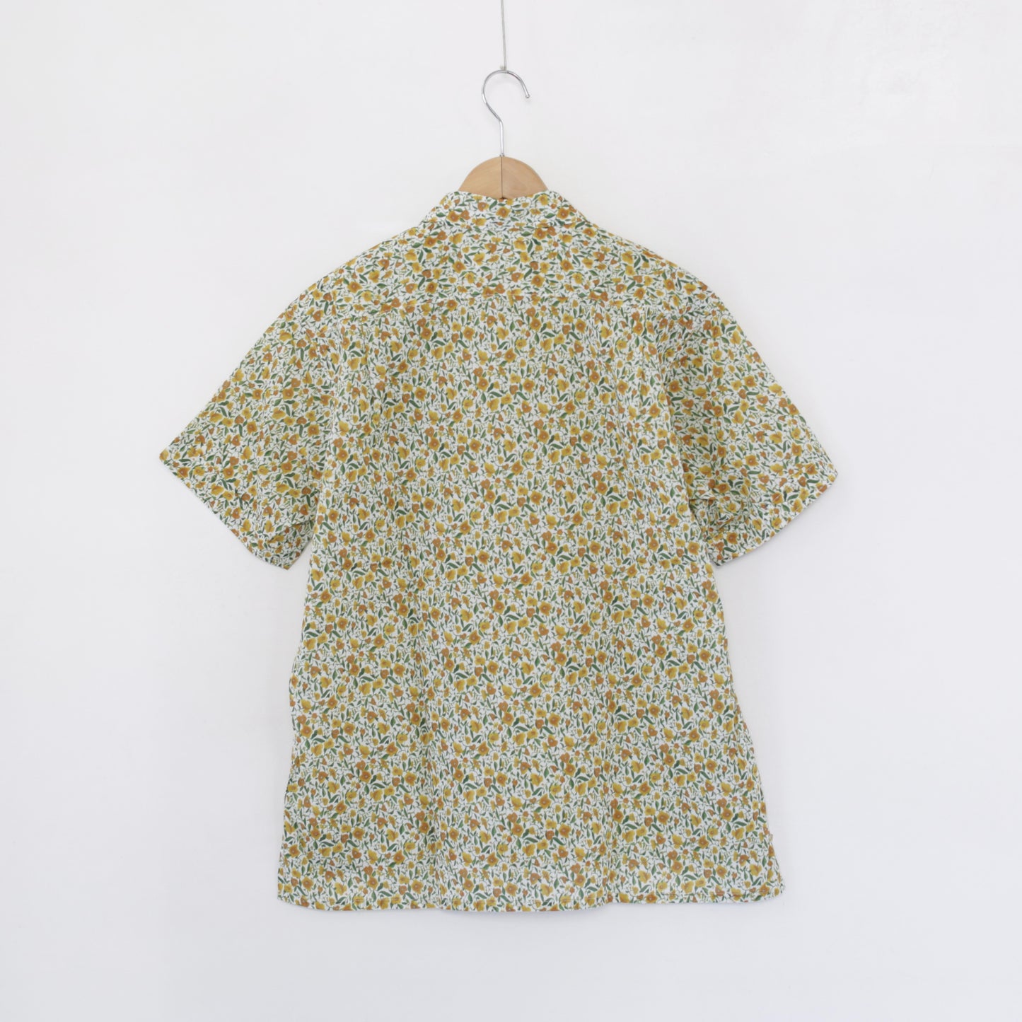 Camp Shirt - Small flower Cotton Lawn｜Yellow