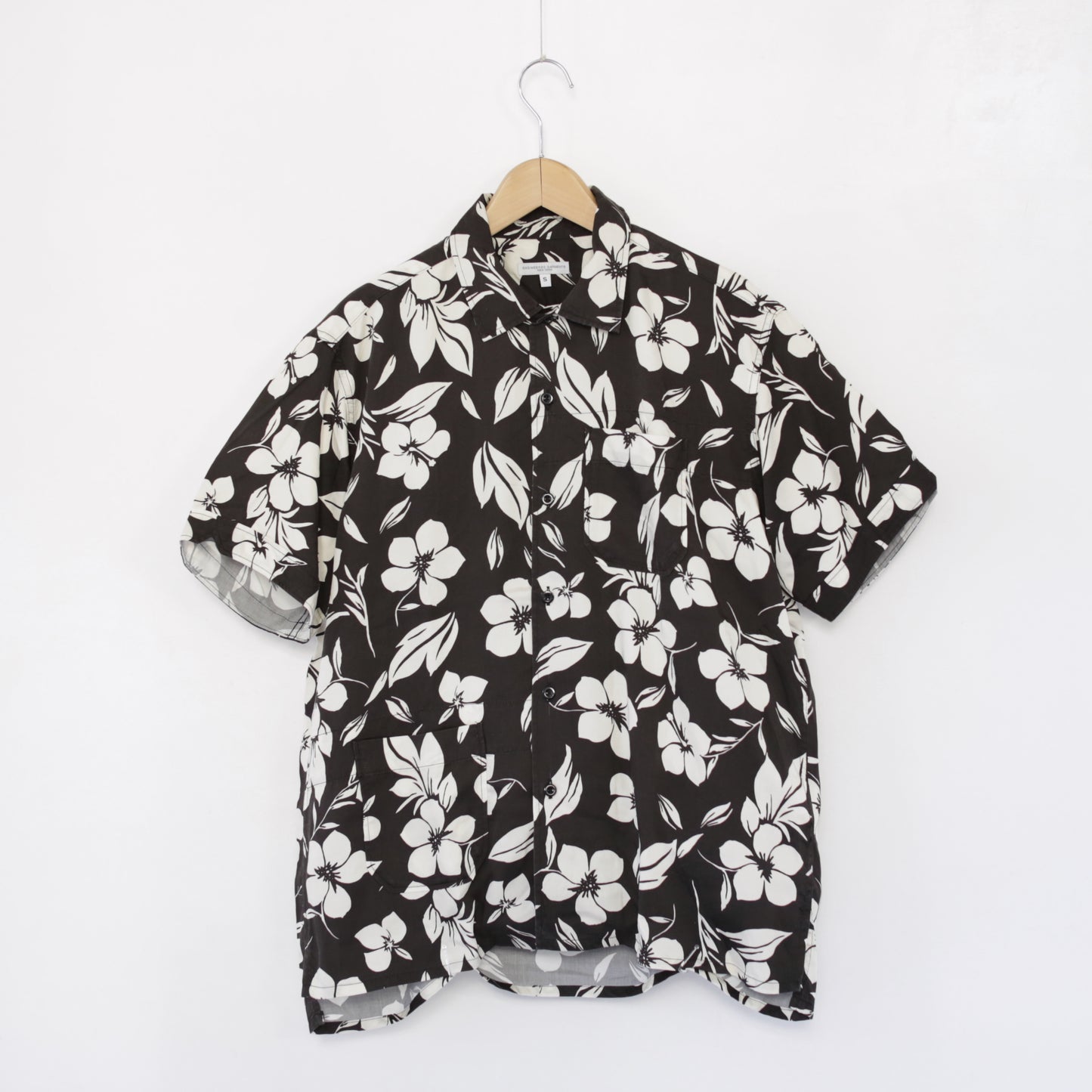 Camp Shirt - Tencel floral Print｜Black/Natural