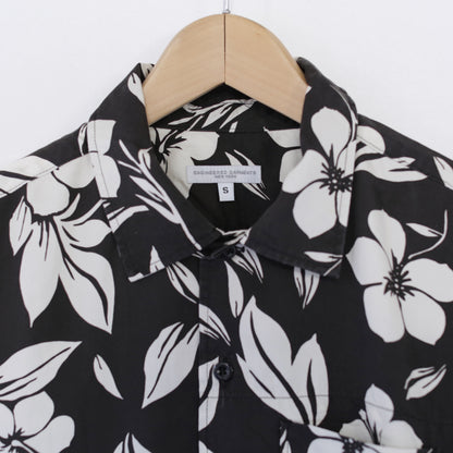 Camp Shirt - Tencel floral Print｜Black/Natural
