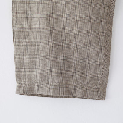 Carlyle Pant - Linen Glenplaid｜Beige