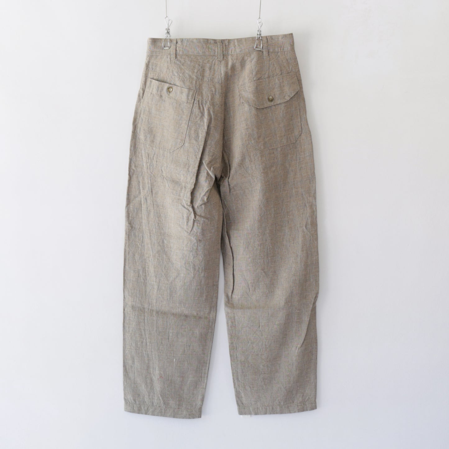 Carlyle Pant - Linen Glenplaid｜Beige