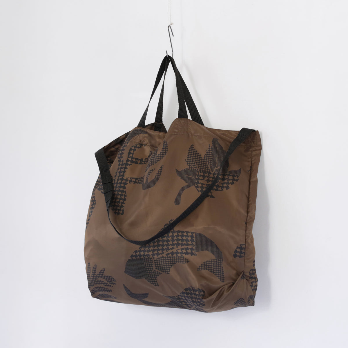 Carry All Tote - Animal Print Polyester Pilot Twill ｜Brown