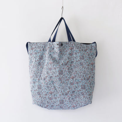 Carry All Tote - Floral Print Denim ｜Indigo