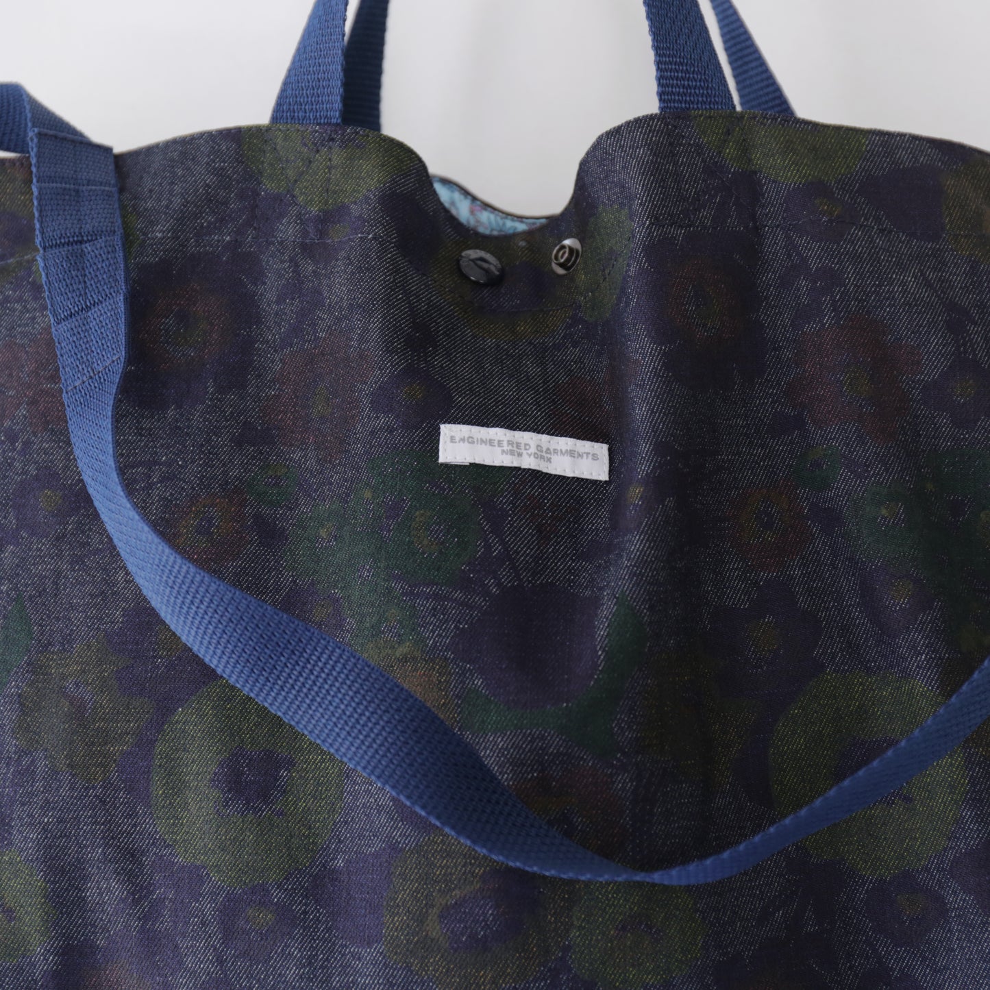 Carry All Tote - Floral Print Denim ｜Indigo