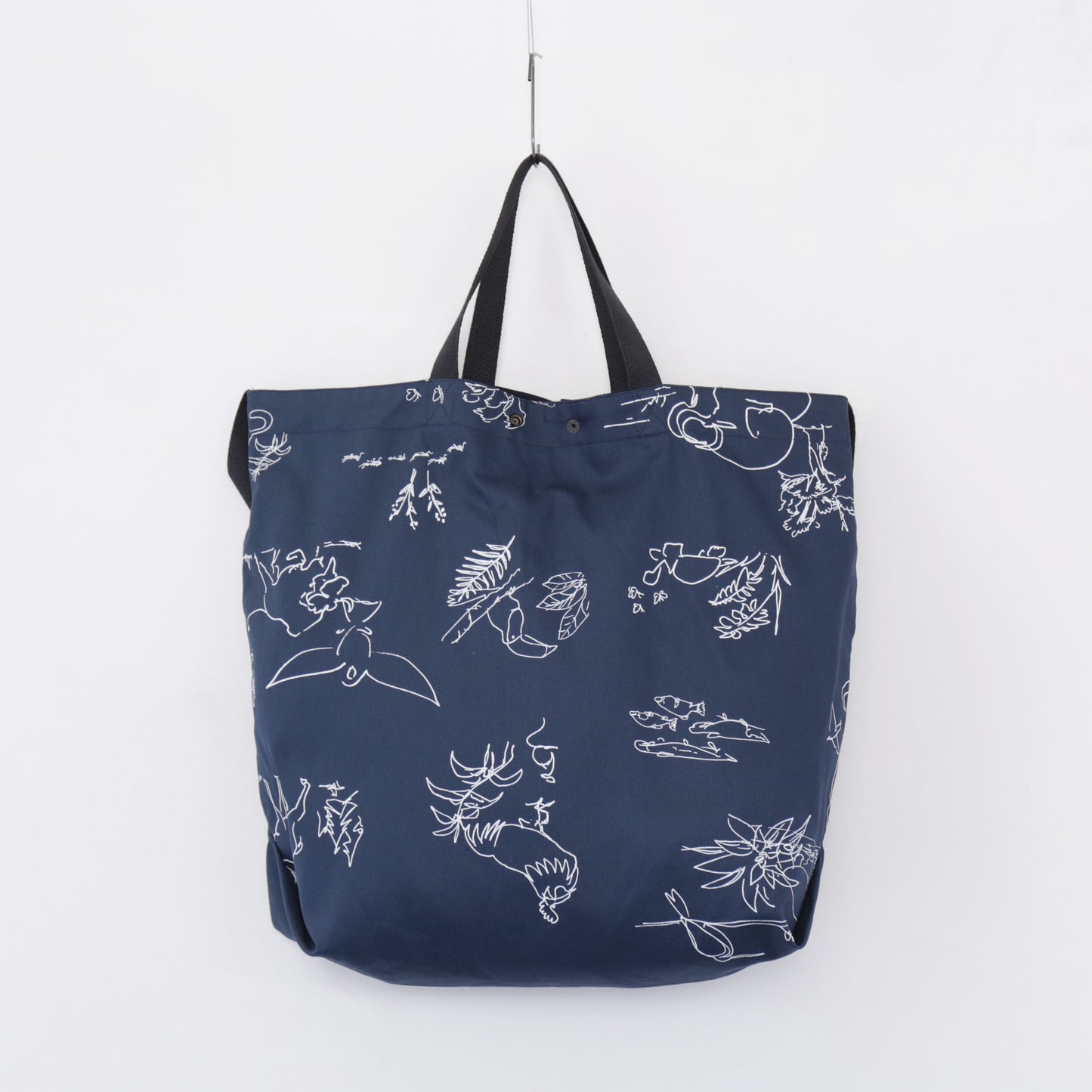 Carry All Tote Reversible - Animal Print 6.5oz Flat Twill｜Navy