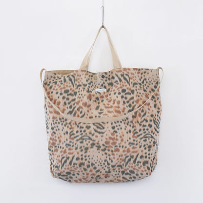 Carry All Tote Reversible - Polyester Leopard Print｜Brown