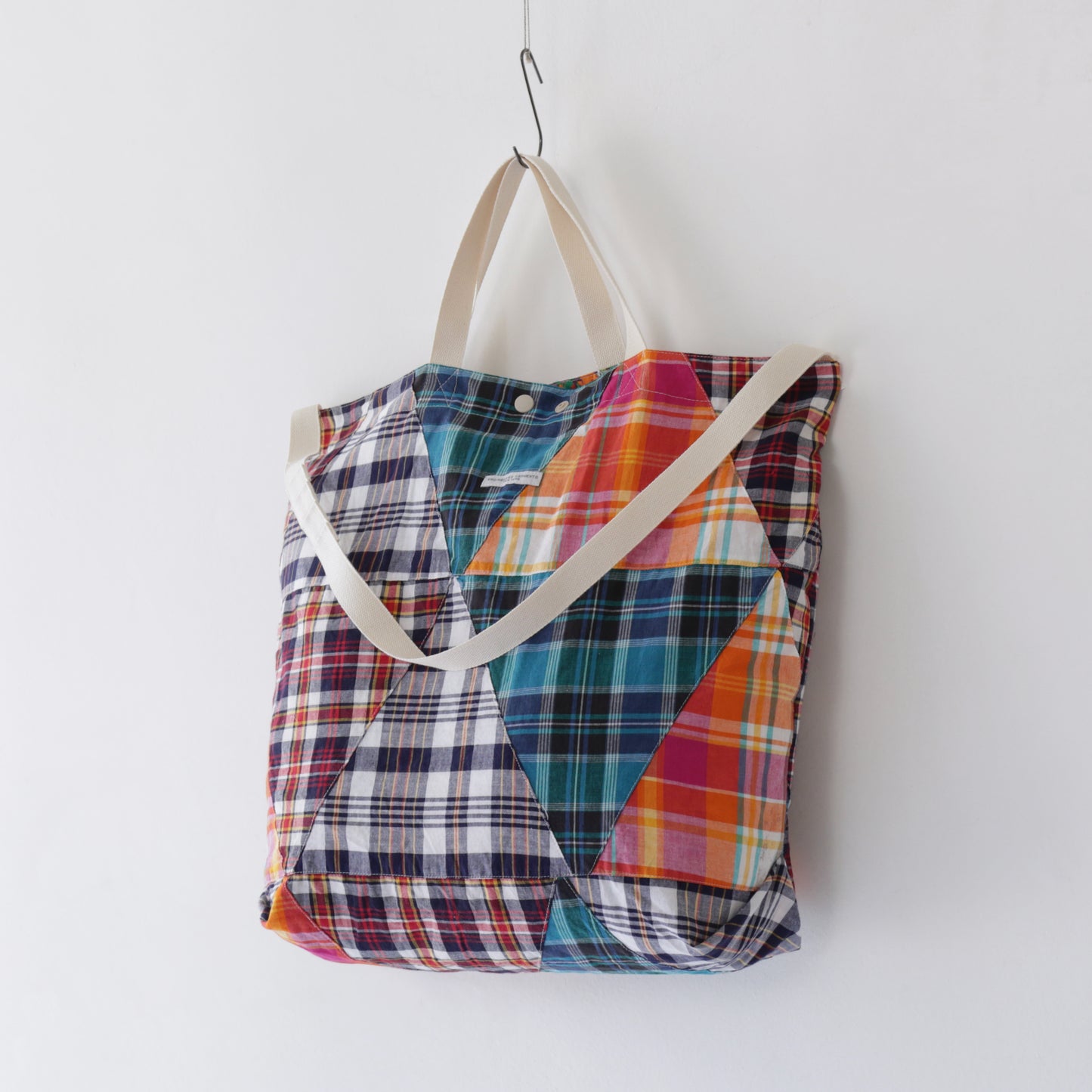 Carry All Tote - Triangle Patchwork Madras｜Multi Color