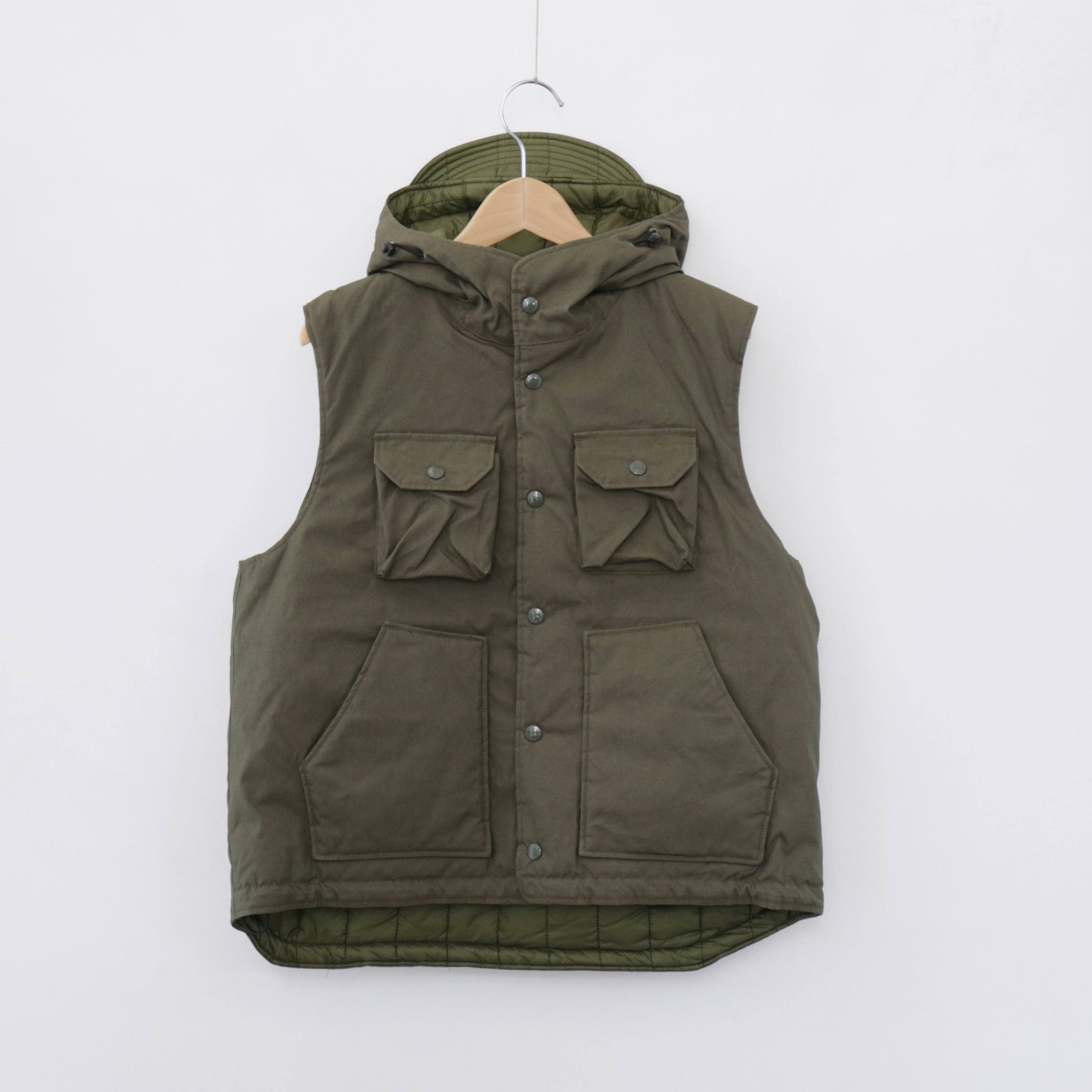 2020 a/w Engineered Garments Over Vest-Coated Twill-Dk.Olive エンジニアードガーメンツ  クリアランス オーバーベスト コーテッドツイル オリーブ