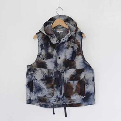 Field Vest - Nylon Tiedye Print Ripstop｜Navy