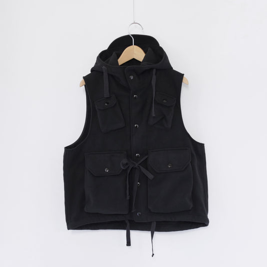 Field Vest - Polyester Fake Melton｜Black