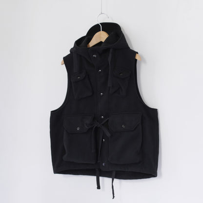 Field Vest - Polyester Fake Melton｜Black