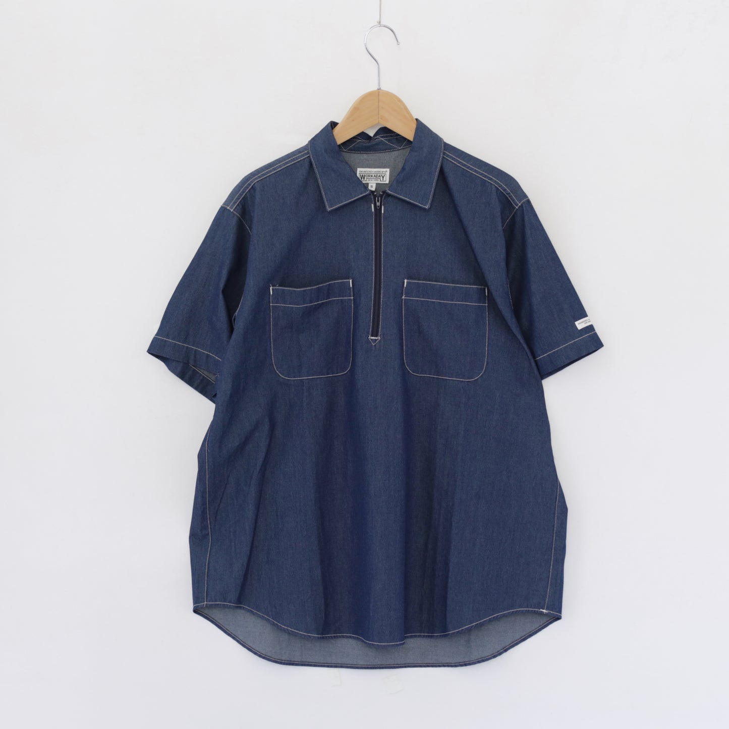Half Zip Shirt- 4.5oz Denim Shirting｜Indigo