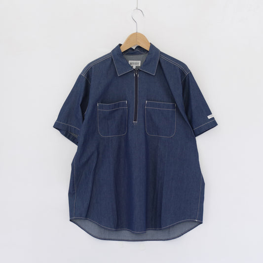 Half Zip Shirt- 4.5oz Denim Shirting｜Indigo