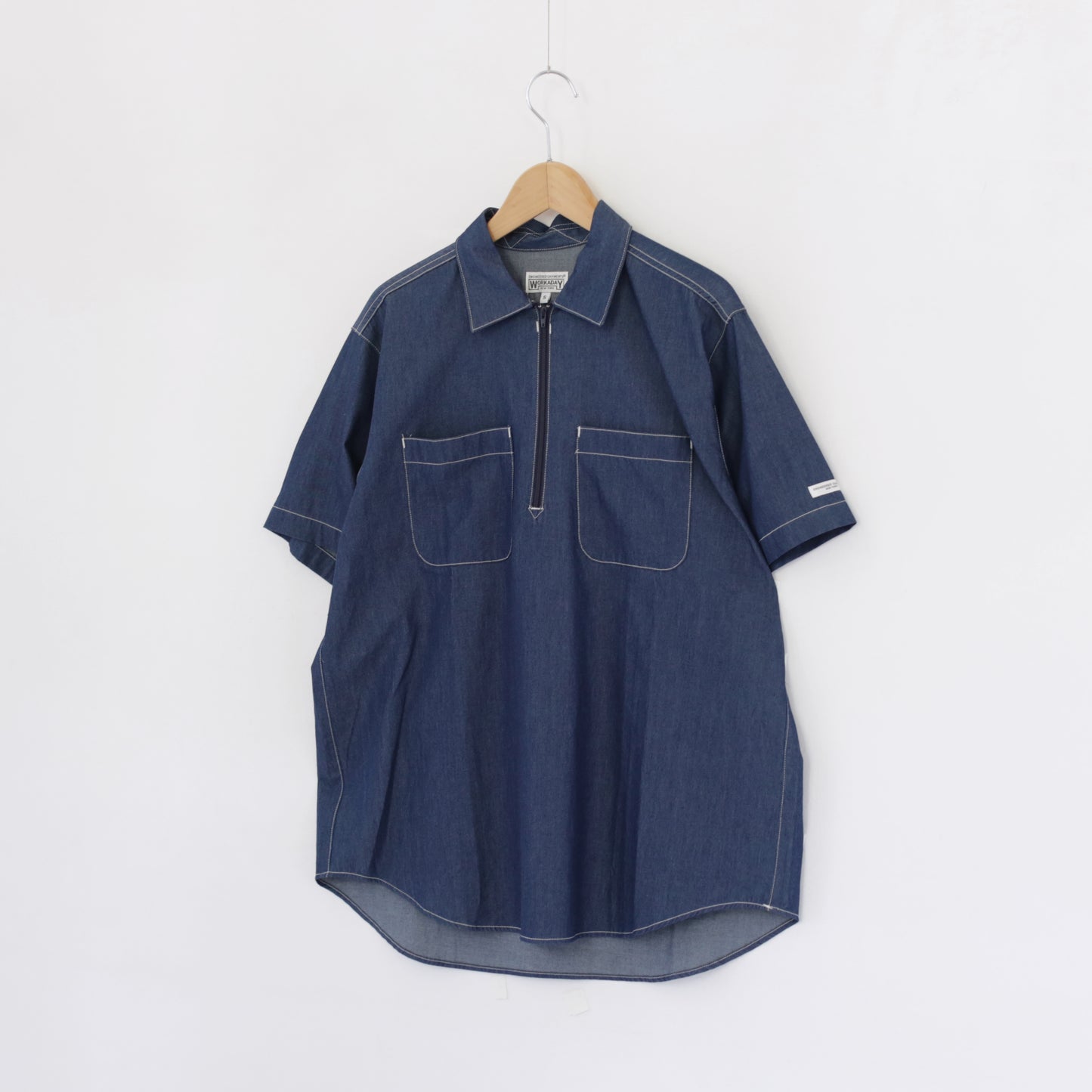 Half Zip Shirt- 4.5oz Denim Shirting｜Indigo