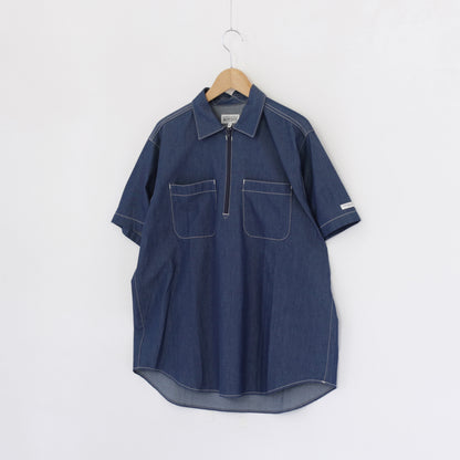 Half Zip Shirt- 4.5oz Denim Shirting｜Indigo