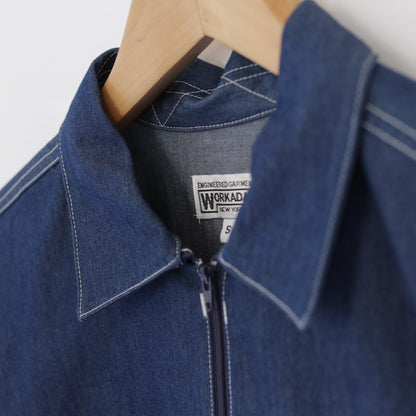Half Zip Shirt- 4.5oz Denim Shirting｜Indigo