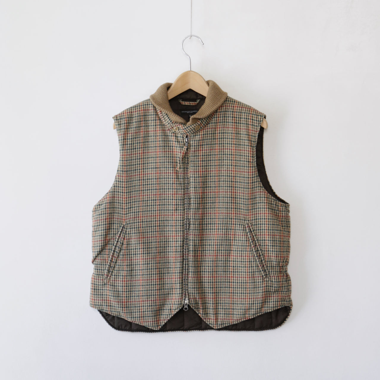 LL Vest - Acrylic Wool Gunclub Check｜Khaki