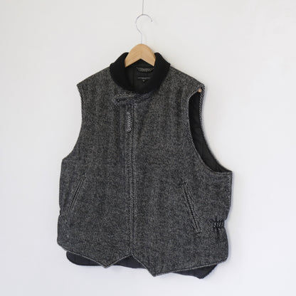 LL Vest - Wool Shaggy Twill｜Black