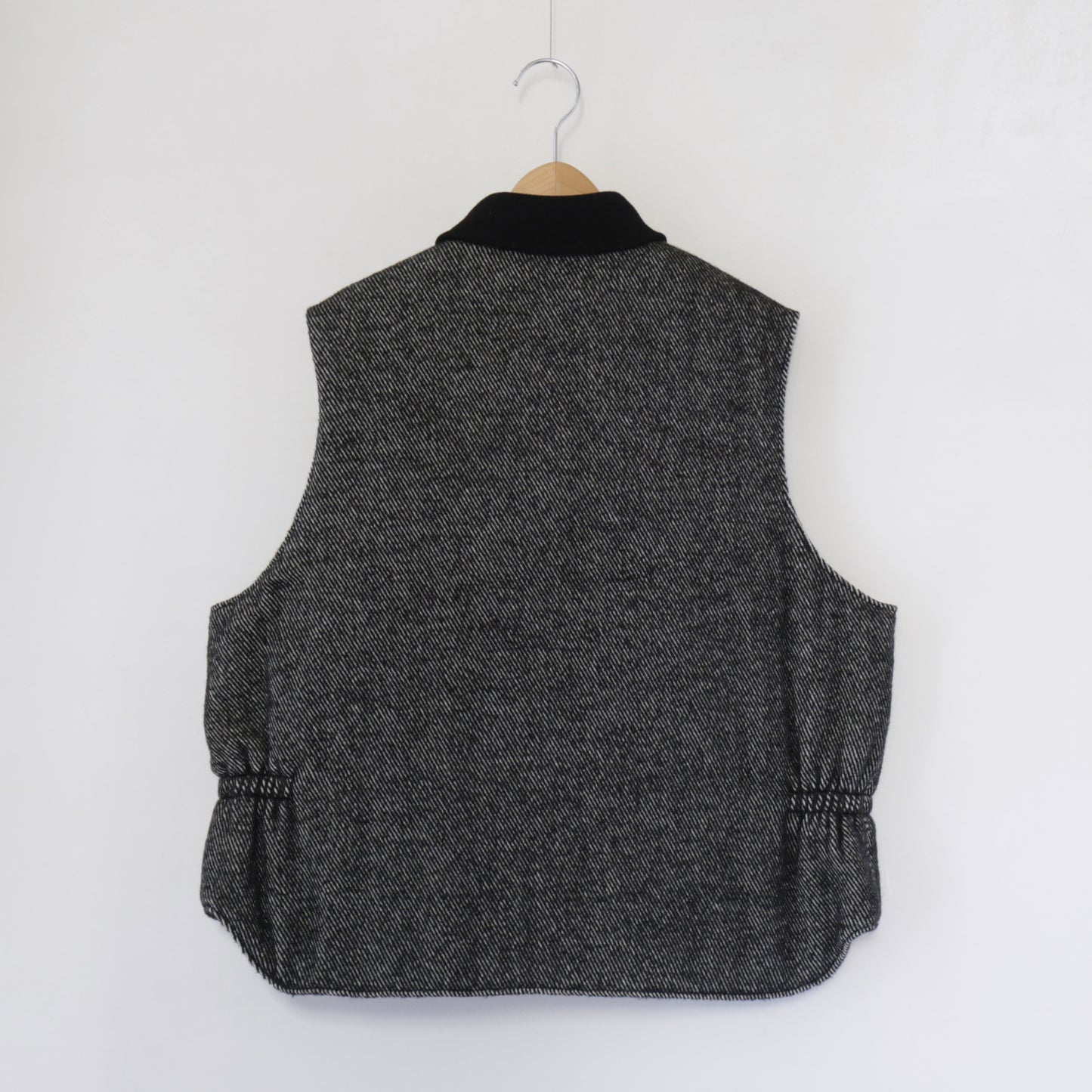 LL Vest - Wool Shaggy Twill｜Black