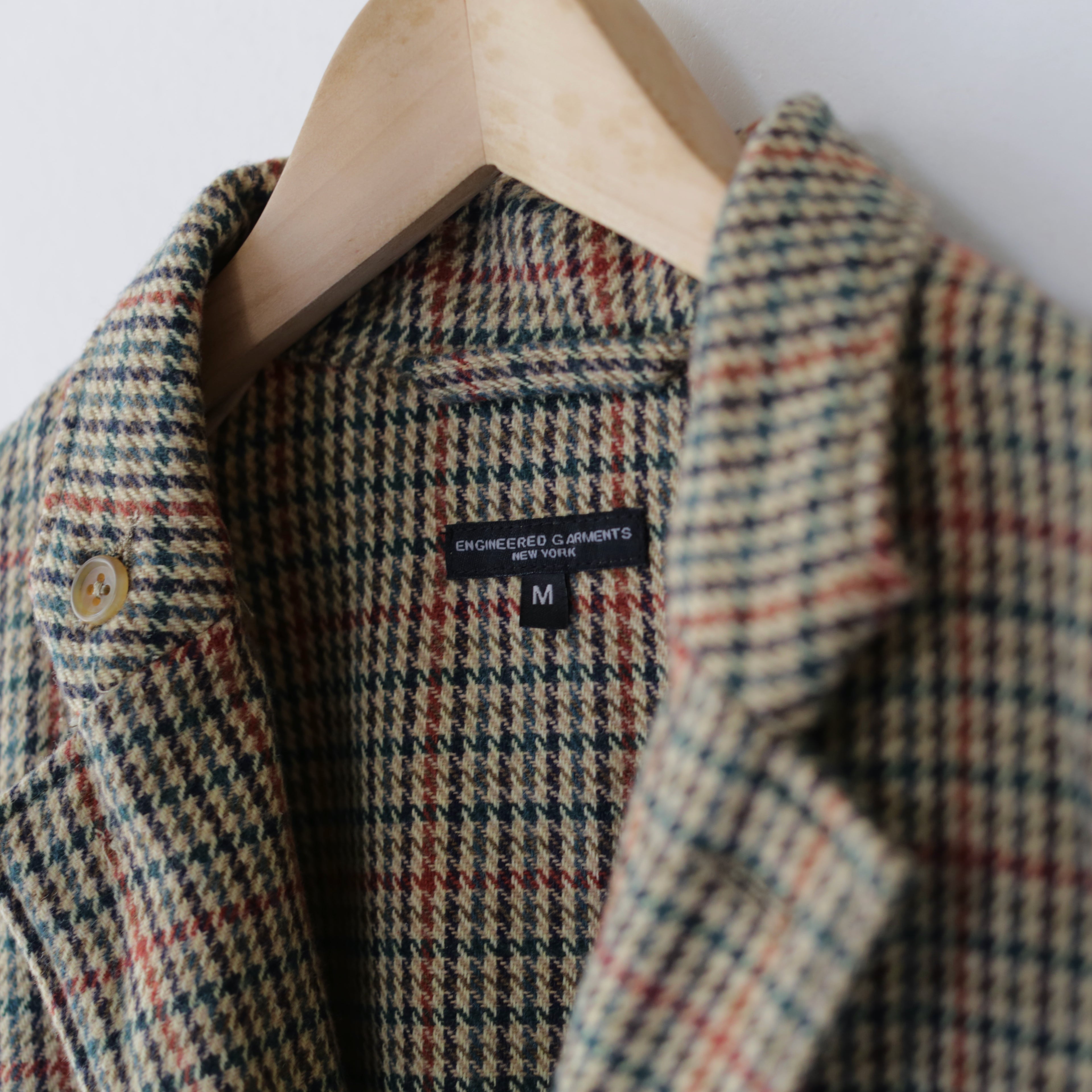 Loiter Jacket - Acrylic wool Gunclub check｜Khaki – everly