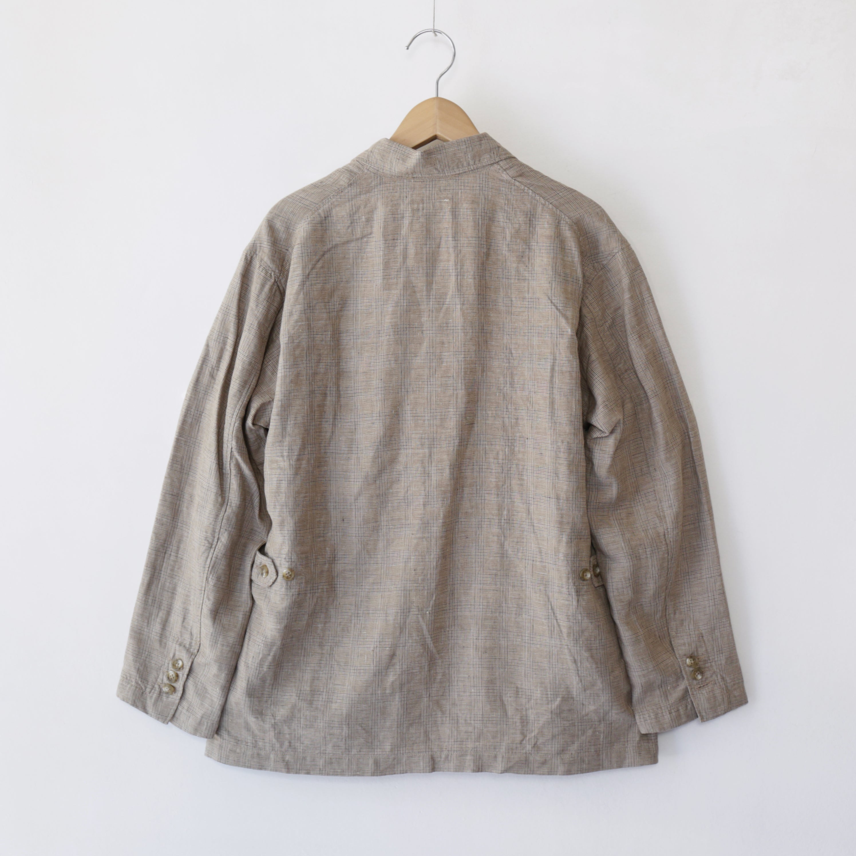 Loiter Jacket - Linen Glen Plaid ｜Beige – everly