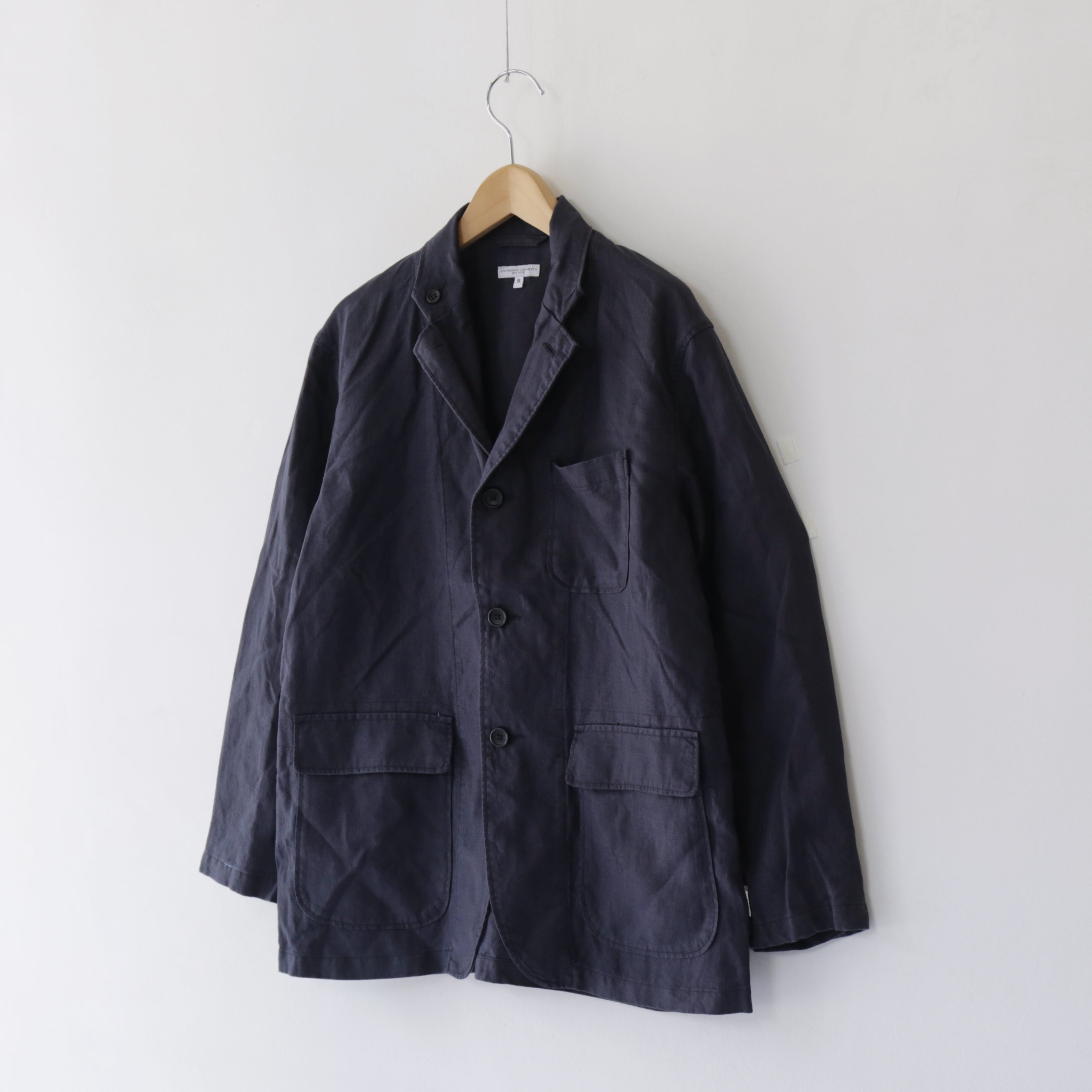 ジャケット・アウター Engineered Garments Loiter Jacket Linen Loiter Jacket in Beige Linen Glen Plaid – Blue Owl Workshop