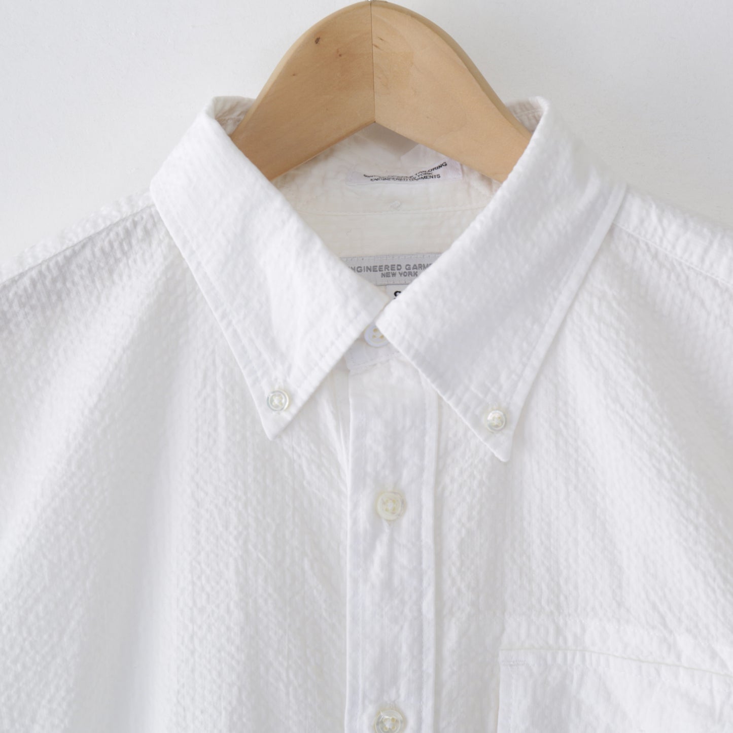 Popover BD Shirt - Tone&Tone Seersucker｜White