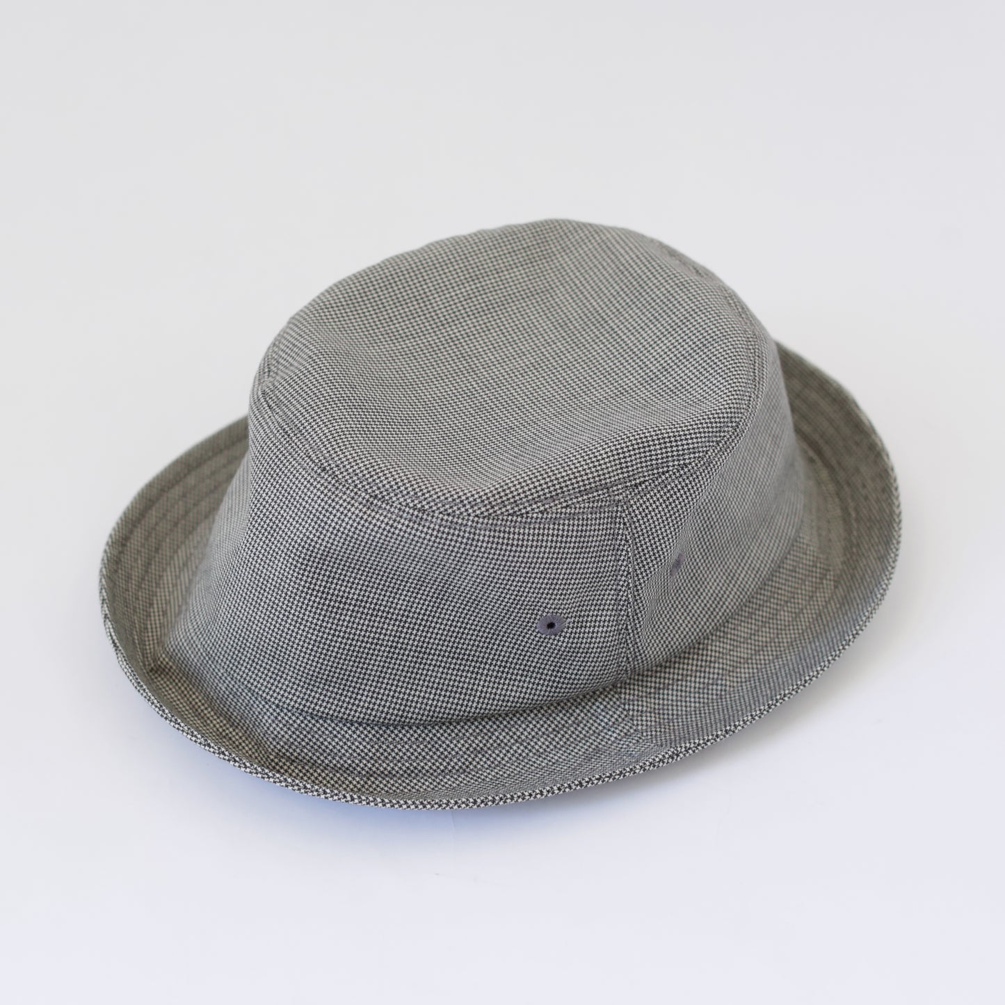 Porkpie Hat - Micro Houndstooth Tropical Wool｜Grey