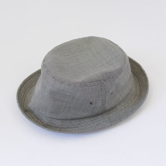 Porkpie Hat - Micro Houndstooth Tropical Wool｜Grey