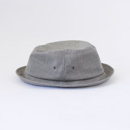 Porkpie Hat - Micro Houndstooth Tropical Wool｜Grey