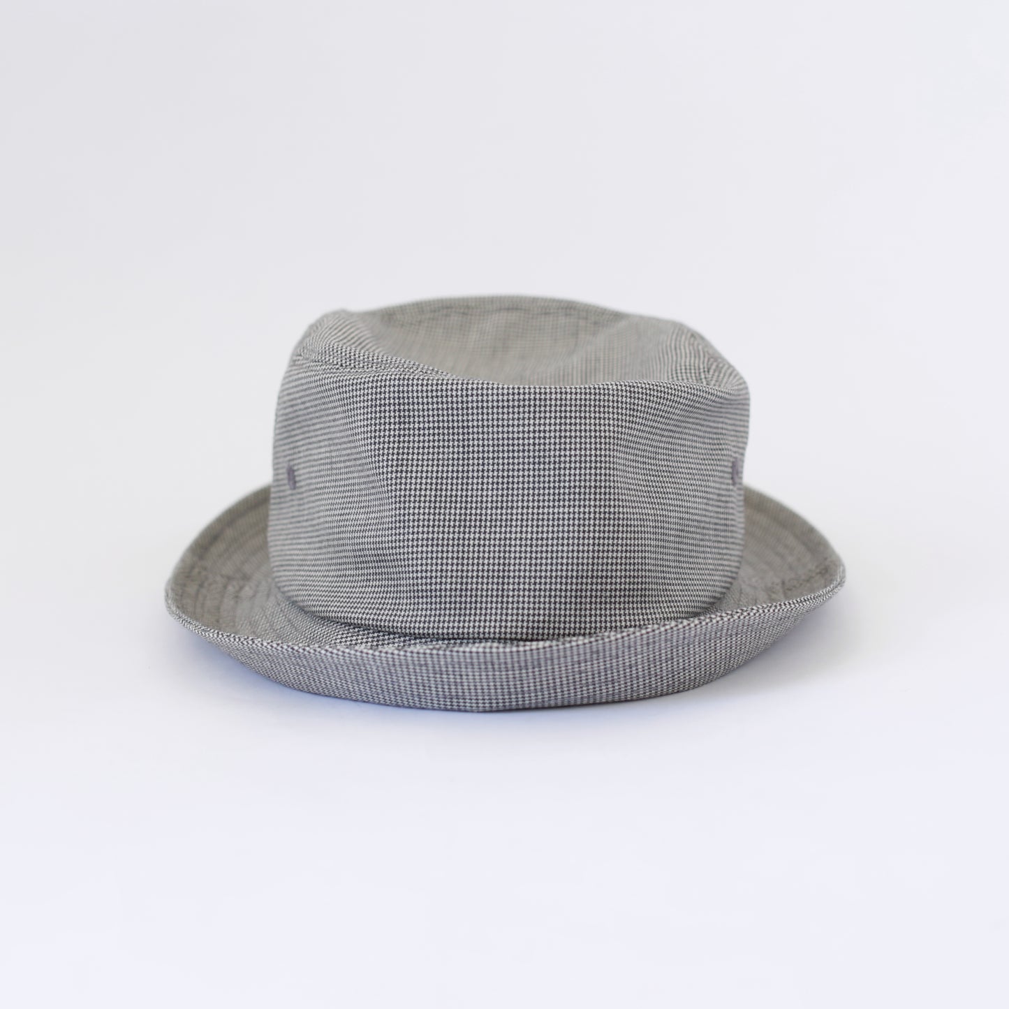 Porkpie Hat - Micro Houndstooth Tropical Wool｜Grey