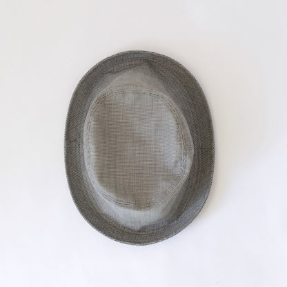 Porkpie Hat - Micro Houndstooth Tropical Wool｜Grey