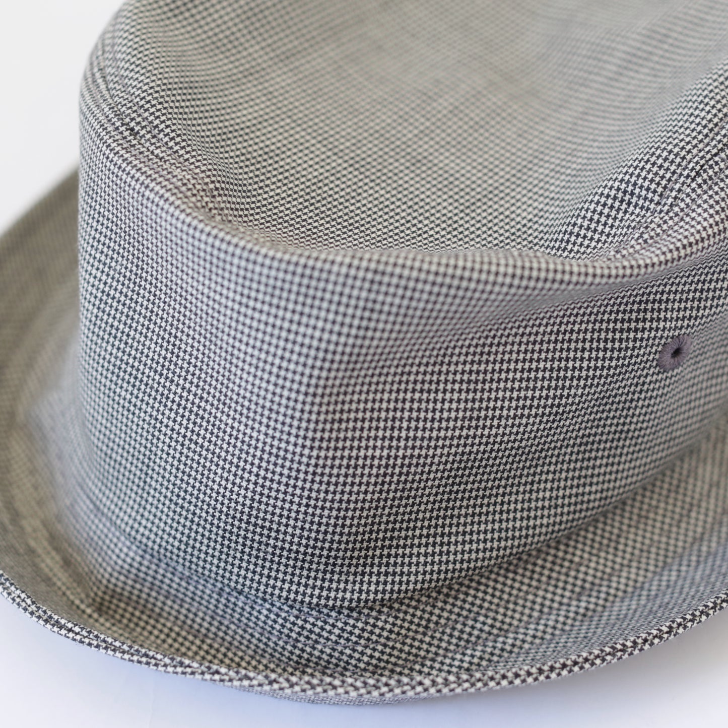 Porkpie Hat - Micro Houndstooth Tropical Wool｜Grey