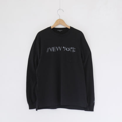 Printed Cross Crewneck L/S T - NY｜Black